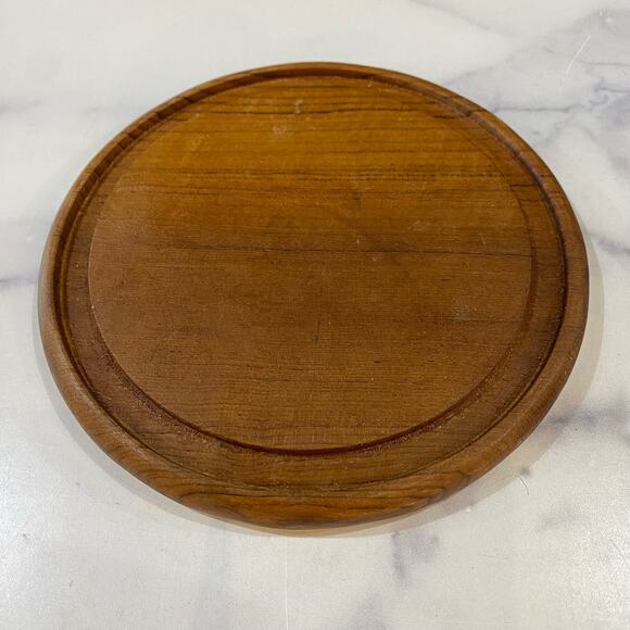 Dolphin vintage cheese server with dome teak base - Picture 3 of 4